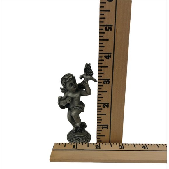 SUN Pewter Angel Figurine w/Dove - Picture 4 of 5